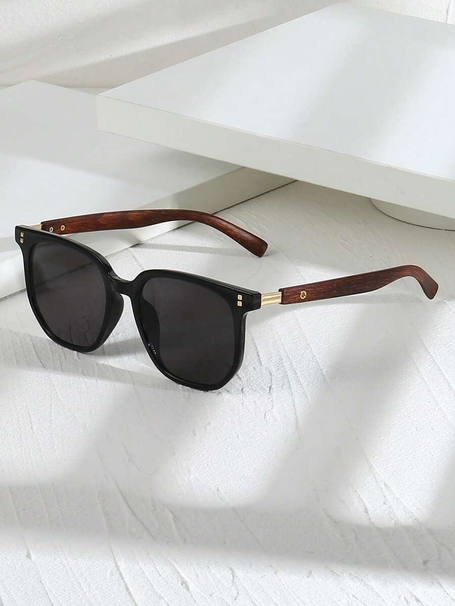 Lunettes de soleil homme carrées vintage, coloris Gris