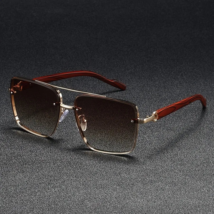 Lunettes de soleil homme géométriques, coloris Marron