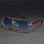 Lunettes de soleil homme géométriques, coloris Bleu