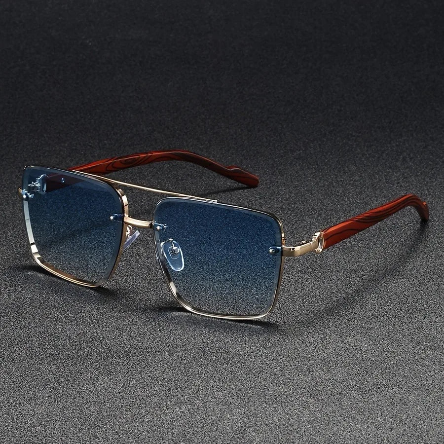 Lunettes de soleil homme géométriques, coloris Bleu
