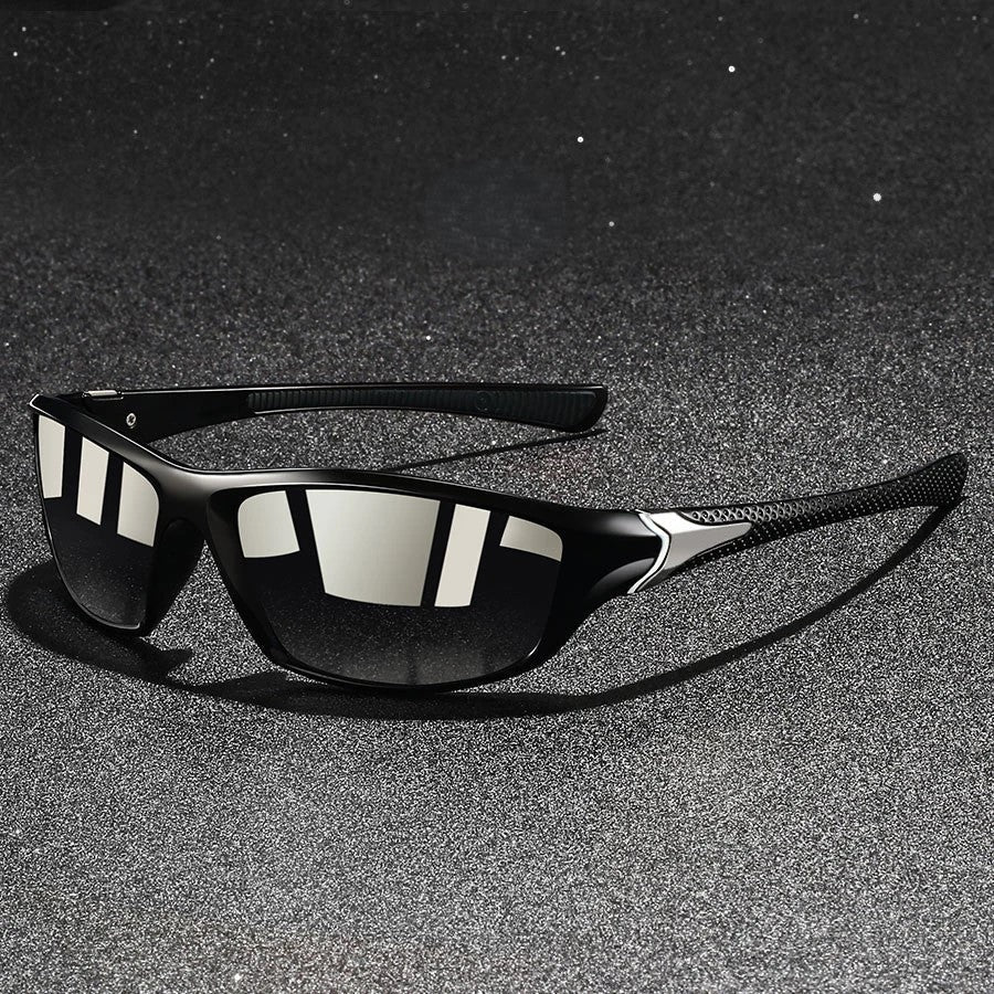 Lunettes de soleil homme rectangulaires, coloris Noir