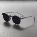 Lunettes de soleil homme rondes vintage, coloris Gris