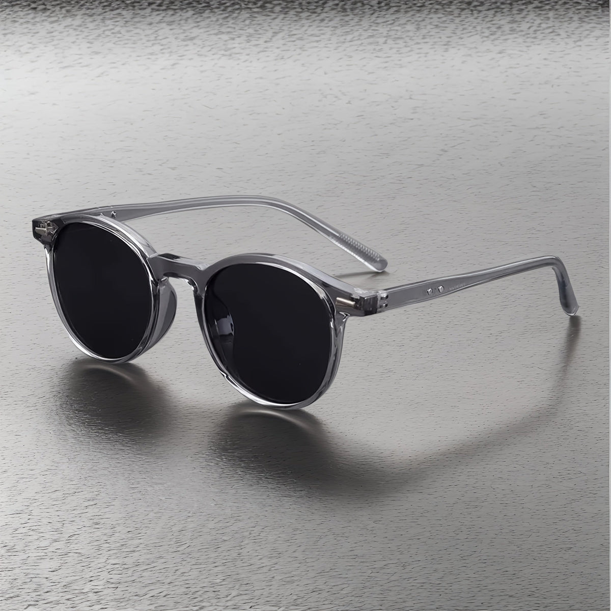 Lunettes de soleil homme rondes vintage, coloris Gris