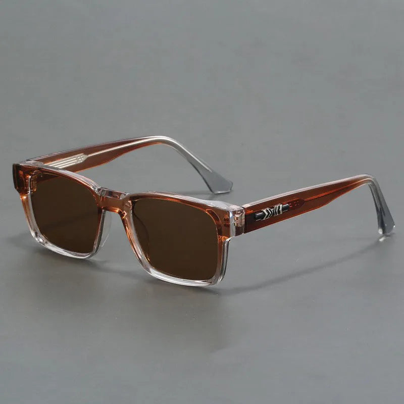 Lunettes homme monture carrée, coloris Marron