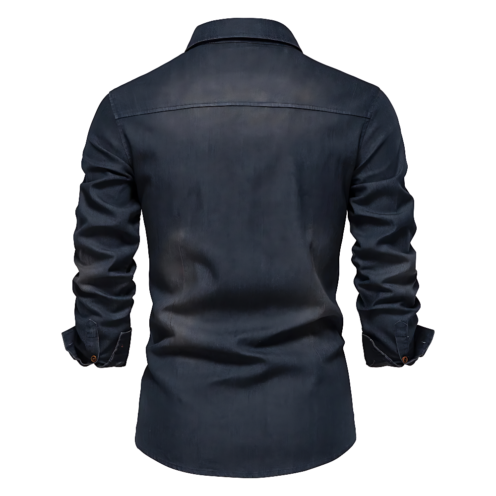 Chemise Homme en Jean Coupe Slim, vue 4