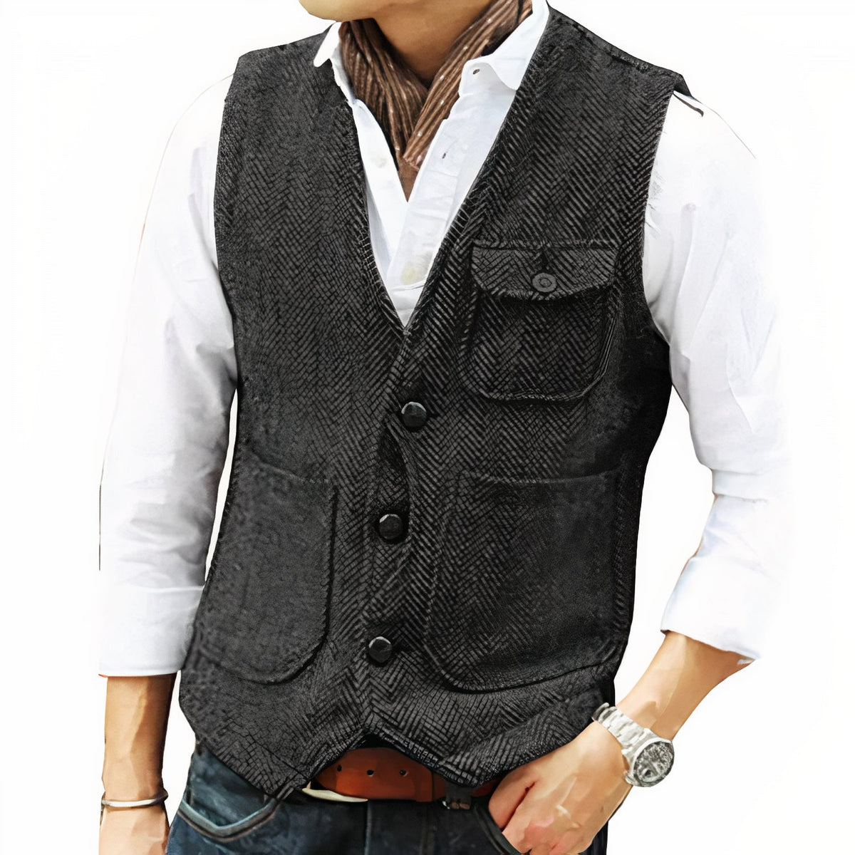 Gilet Homme à Coupe, coloris Noir