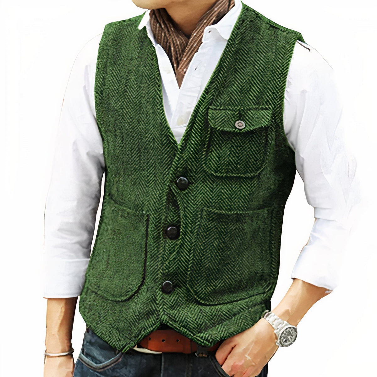 Gilet Homme à Coupe, coloris Vert