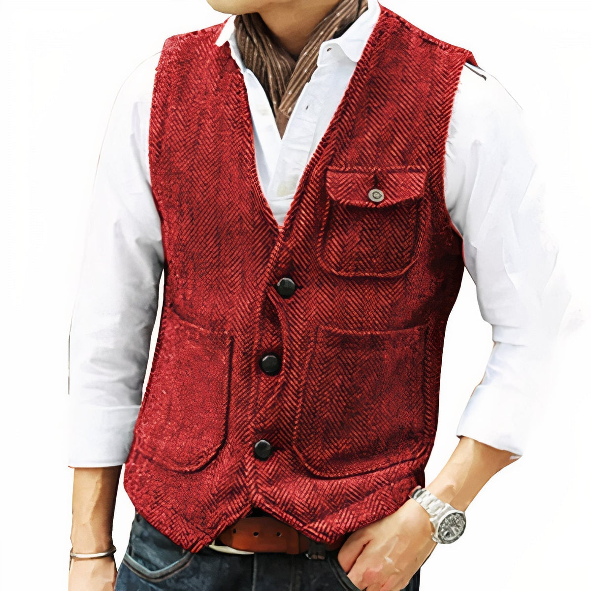 Gilet Homme à Coupe, coloris Rouge
