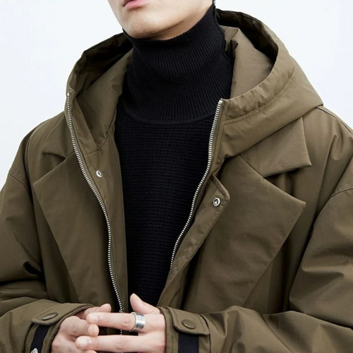 Manteau Trench Long pour Homme avec Capuche, vue 2