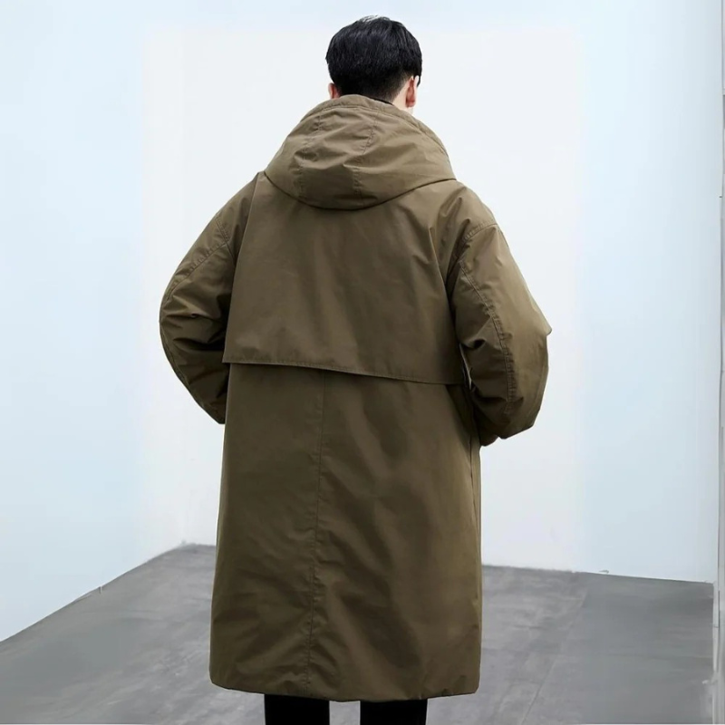 Manteau Trench Long pour Homme avec Capuche, vue 3