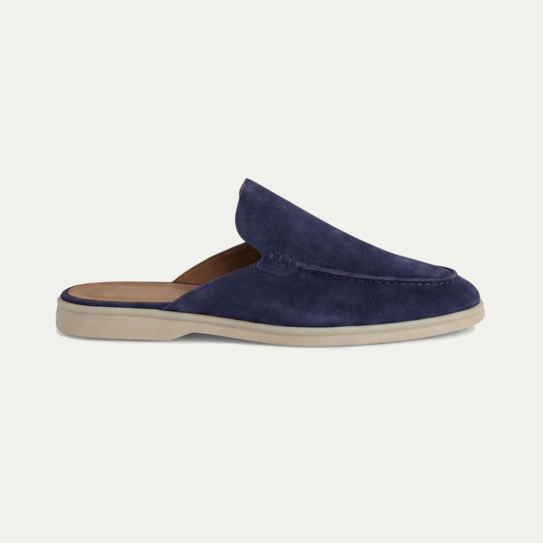 Mules homme à enfiler, coloris Bleu marine