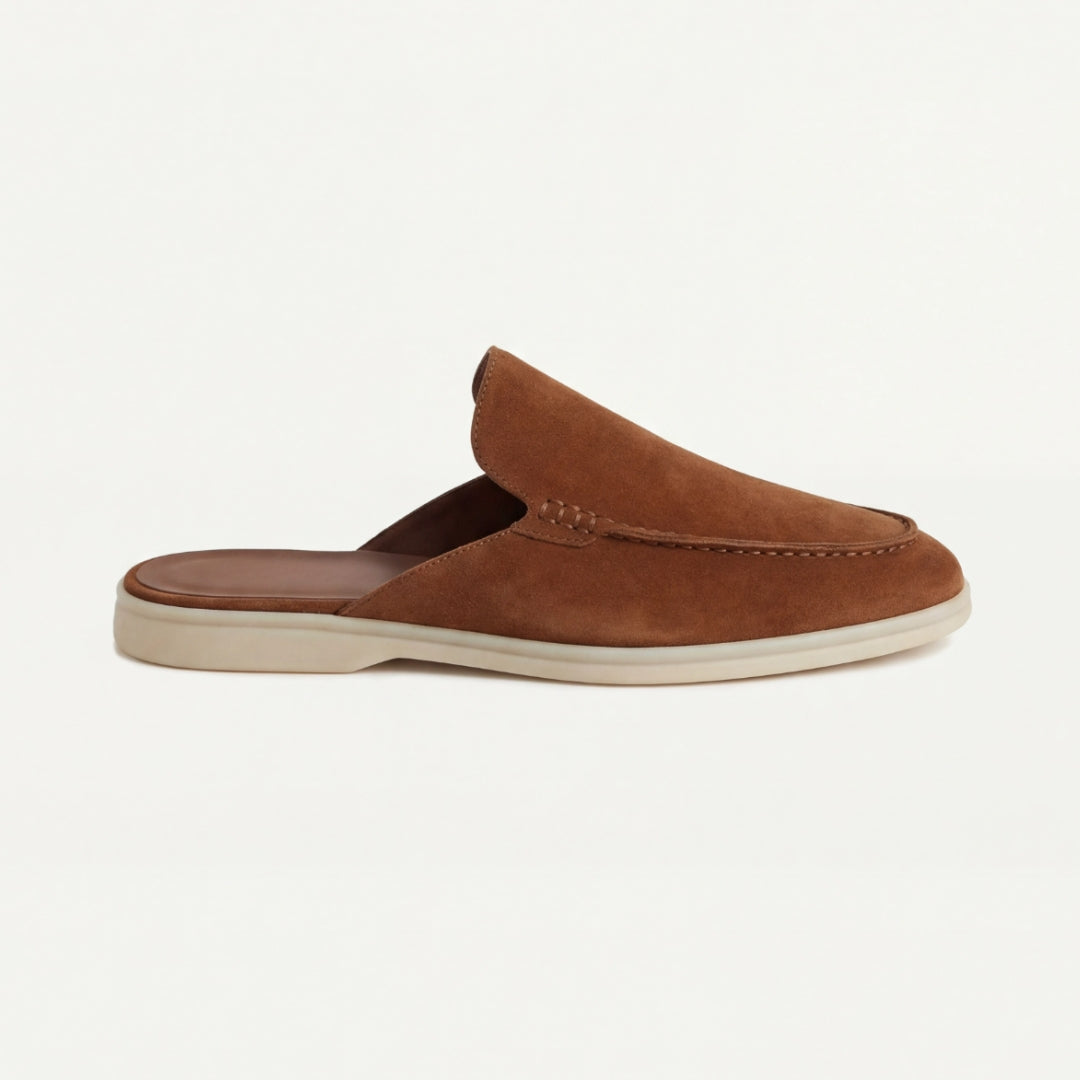 Mules homme à enfiler, coloris Marron