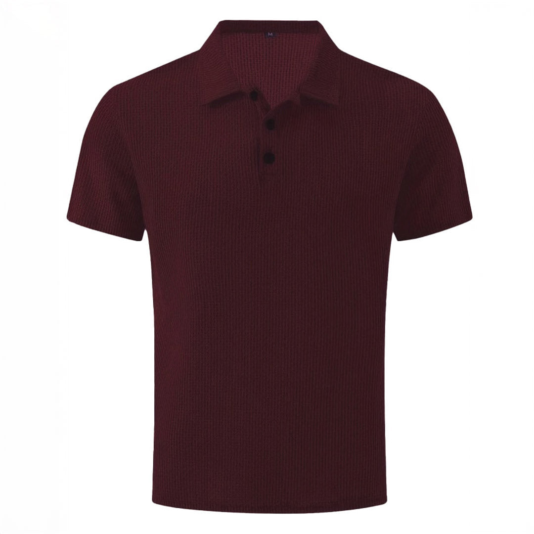 Polo en maille à manches courtes, coloris Bourgogne