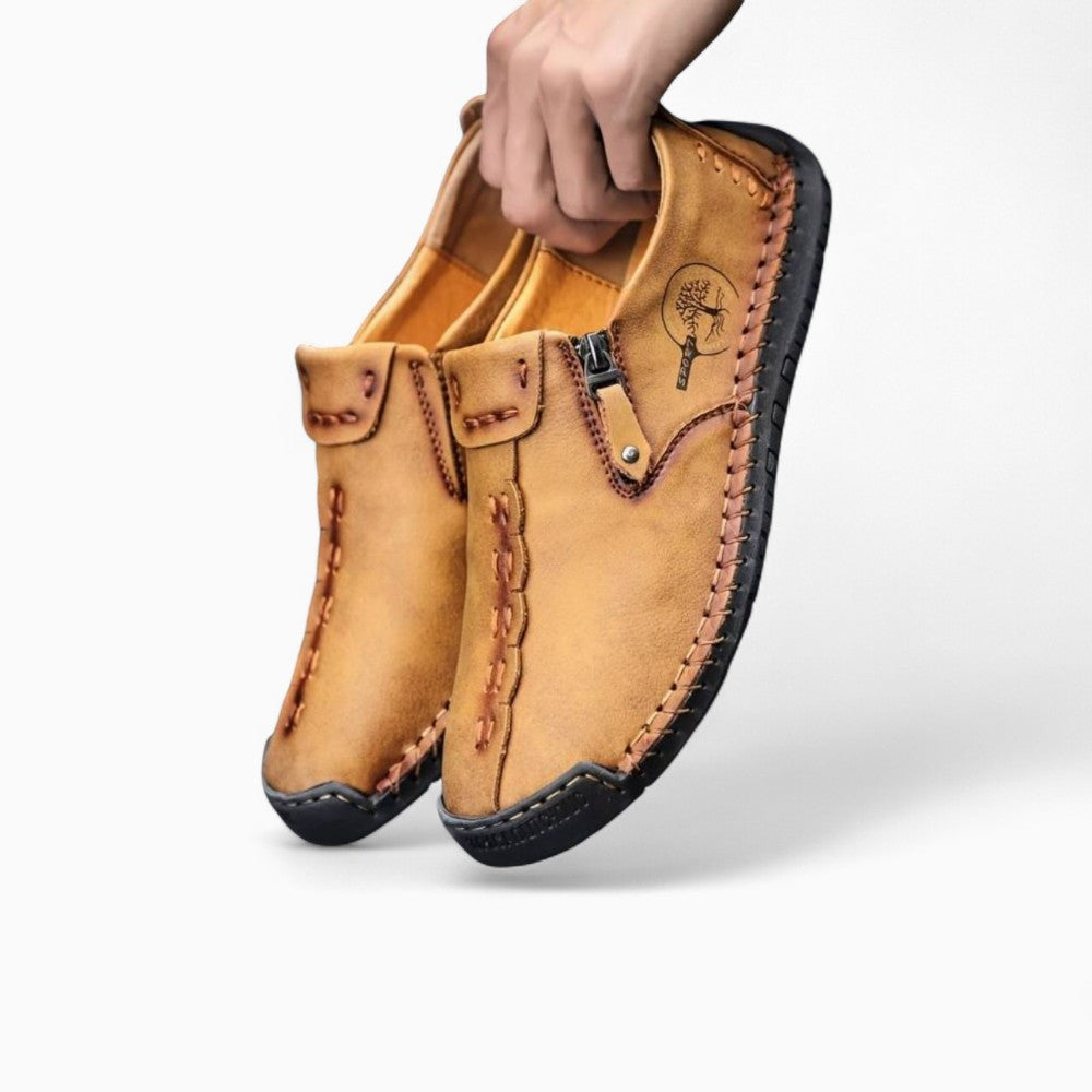 Mocassins Plats En Cuir Synthétique Pour Hommes, coloris Marron, vue 3