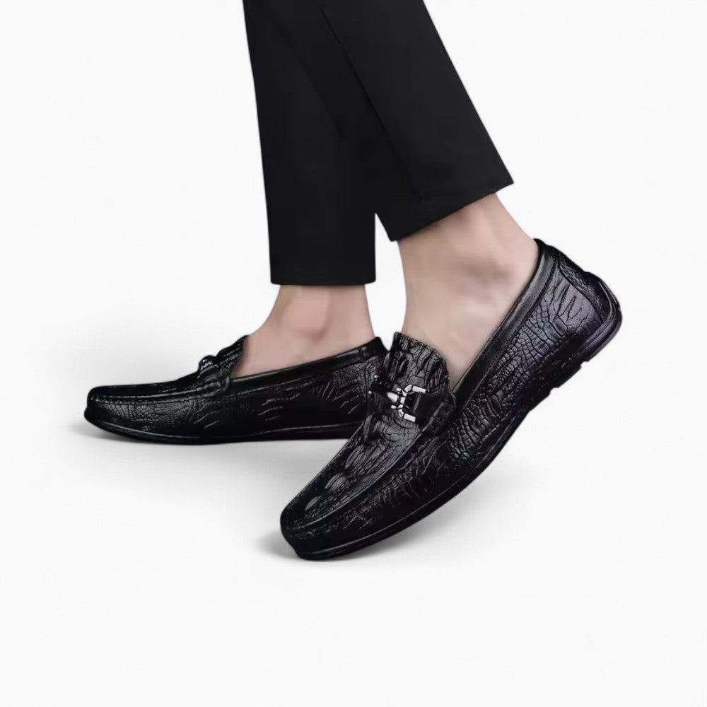 Mocassins Noir en Cuir Synthétique Pour Homme, vue 4