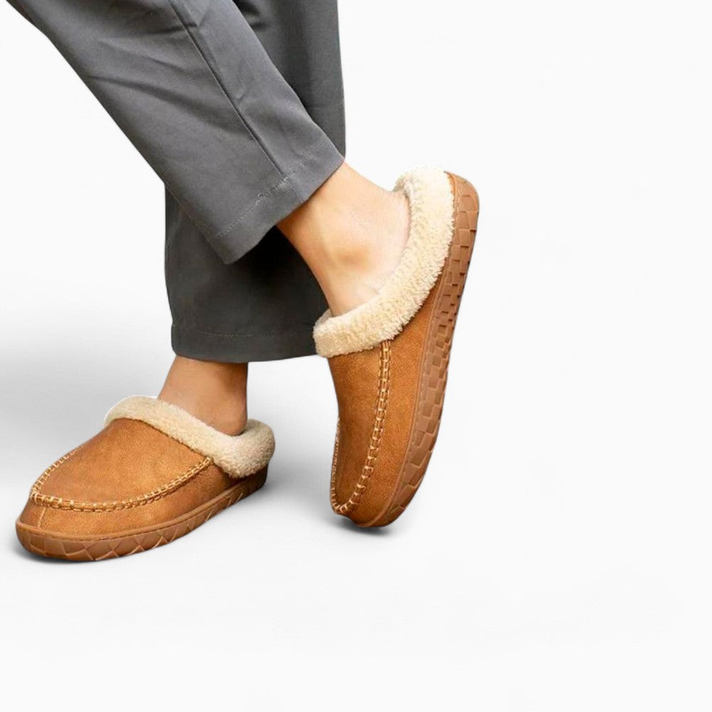 Mocassins Indiens D’hiver En Daim Fourrés, coloris Marron, vue 4