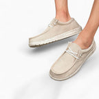 Mocassins à lacets à surface côtelée, coloris Beige, vue 5