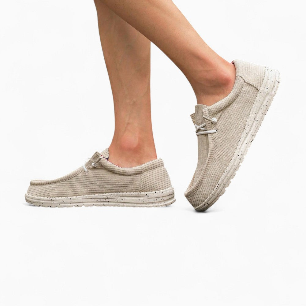 Mocassins à lacets à surface côtelée, coloris Beige, vue 6