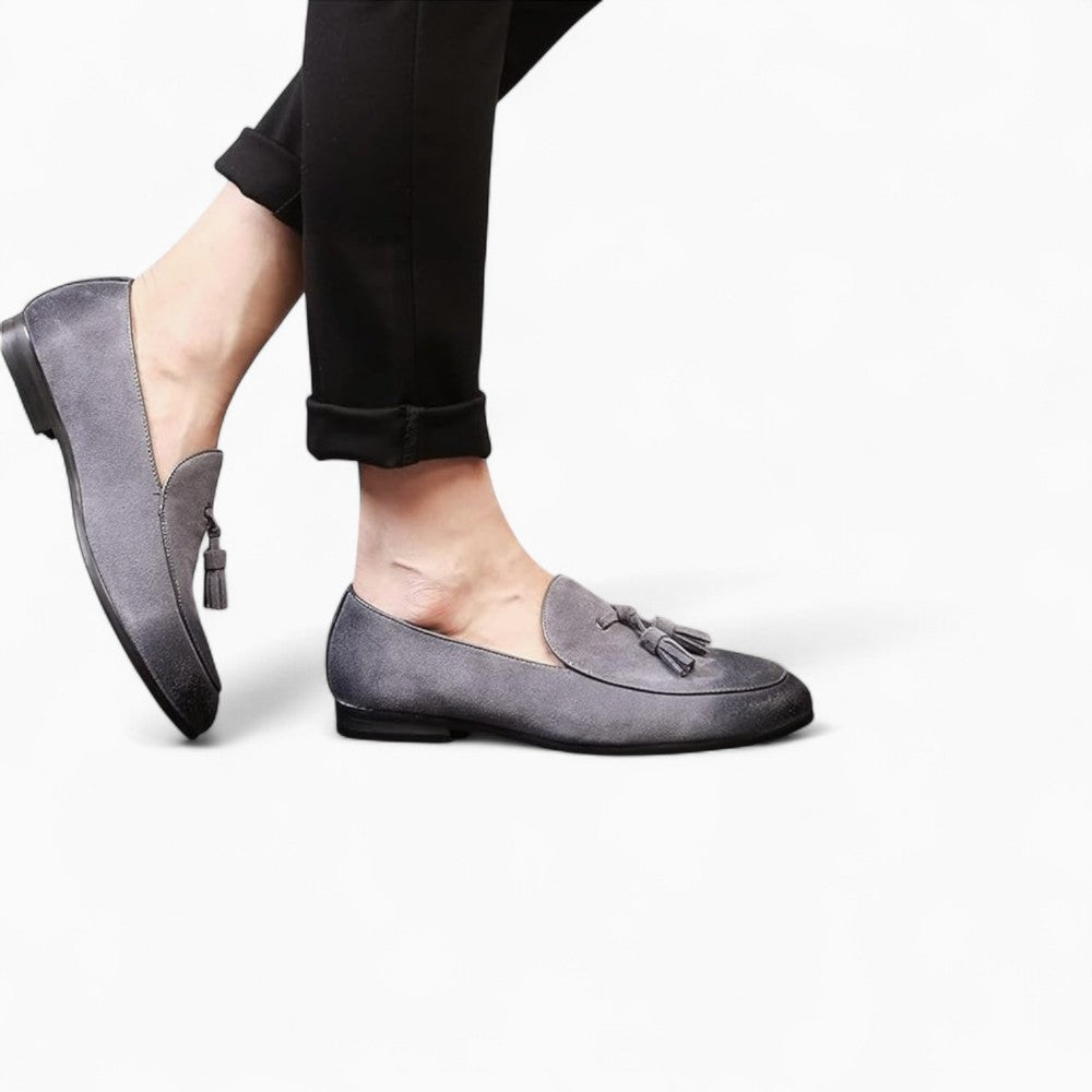 Mocassins En Daim Et Classique À Glands Pour Homme, coloris Gris, vue 3