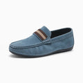 Mocassins En Daim Synthétique Avec Un Design Original Pour Hommes, coloris Bleu Marine, vue principale