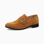 Mocassins En Daim À Talon Carré Pour Hommes, coloris Marron, vue principale