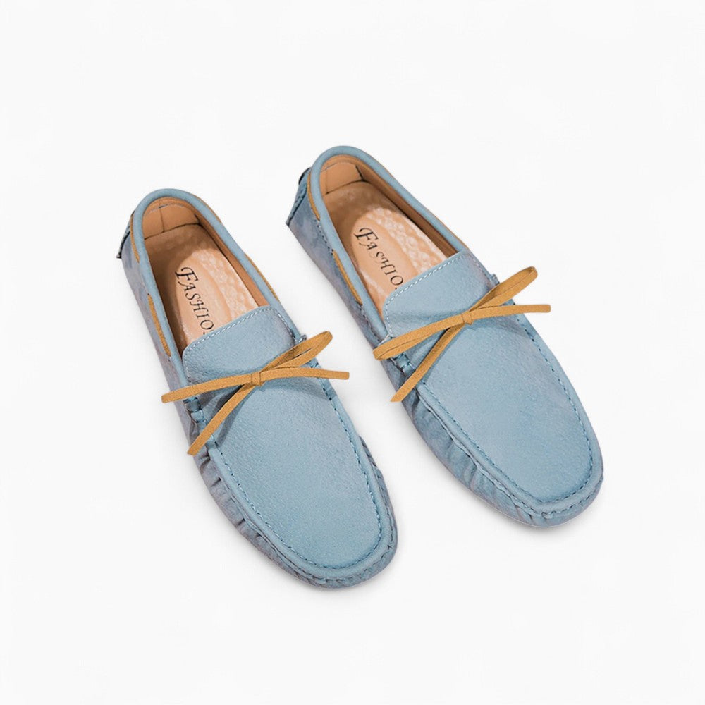 Mocassins En Daim À Nœud Pour Homme, coloris Bleu, vue 3