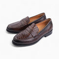 Mocassins Décontractés Marron En Cuir Pour Homme, vue principale