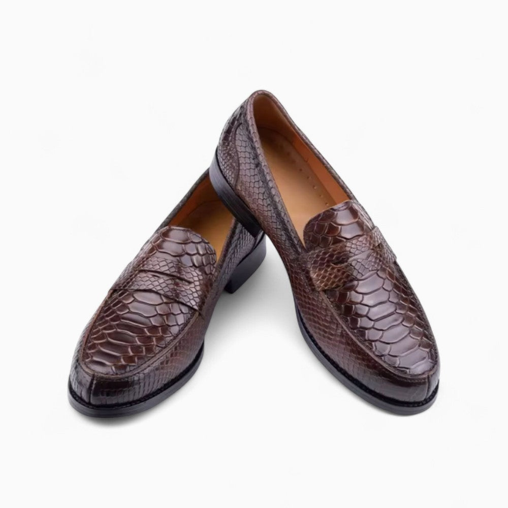 Mocassins Décontractés Marron En Cuir Pour Homme, vue 2