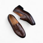 Mocassins Décontractés Marron En Cuir Pour Homme, vue 3