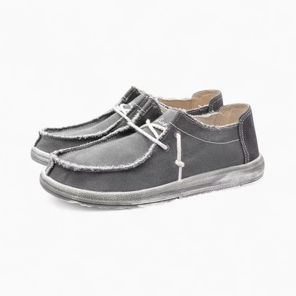 Mocassins Décontractés En Toile Jean Pour Homme, coloris Gris, vue 2
