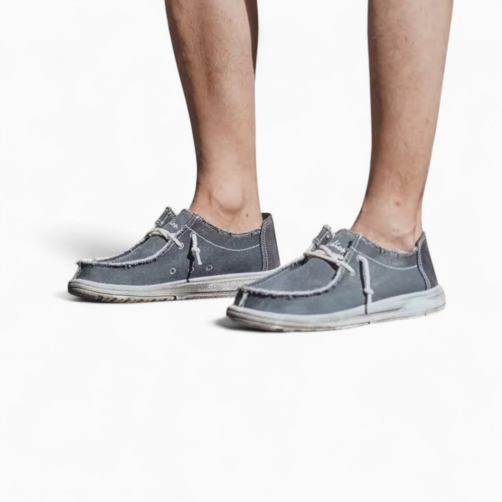 Mocassins Décontractés En Toile Jean Pour Homme, coloris Gris, vue 3