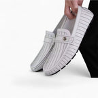 Mocassins Décontractés En Effet Cuir Blanc Pour Hommes, vue 3