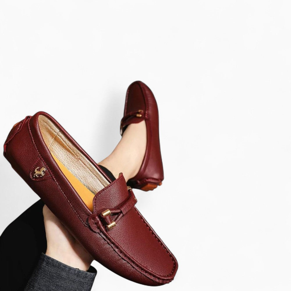 Mocassins En Cuir Synthétique Pour Homme, coloris Bordeaux, vue 3