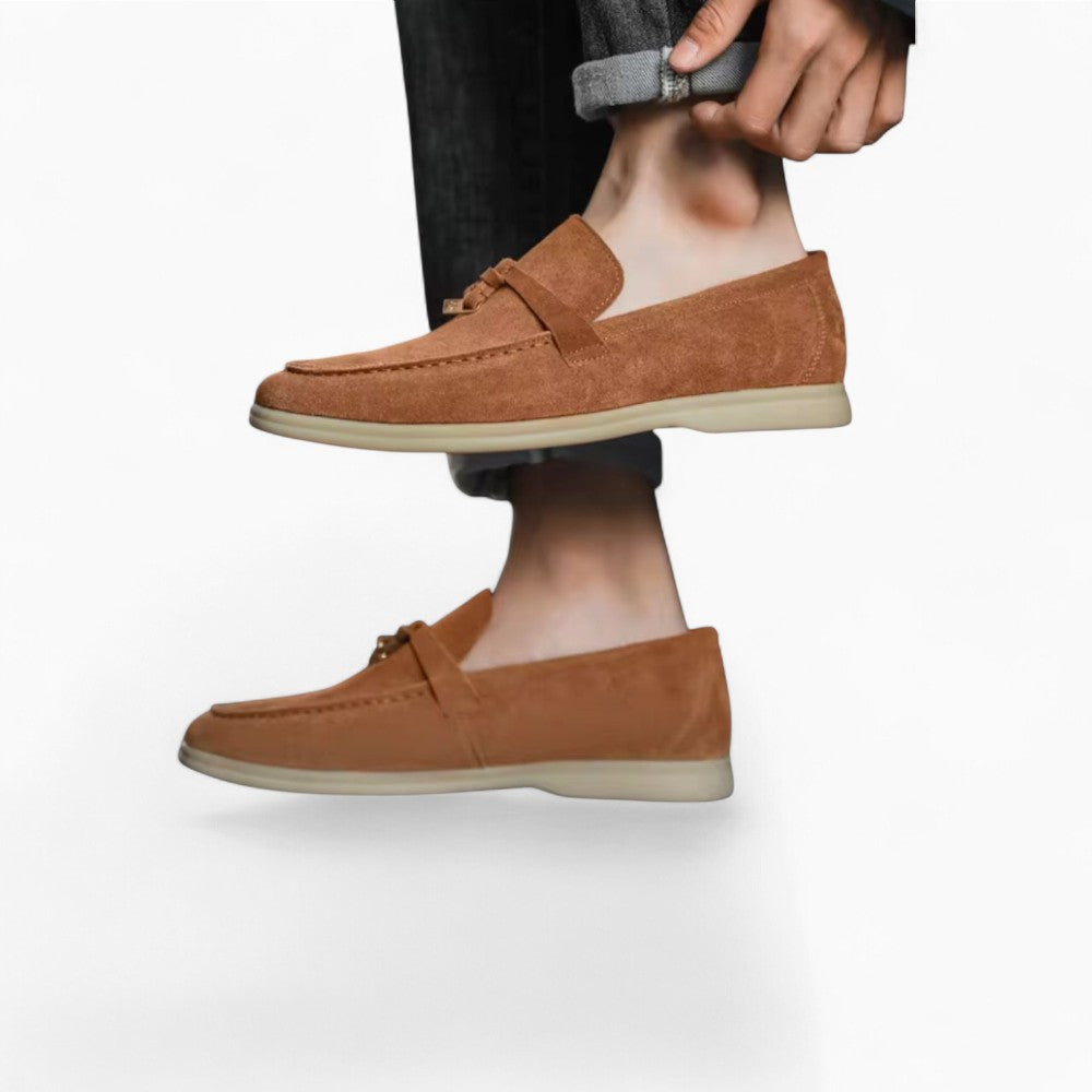 Mocassins À Glands En Daim Camel Pour Homme, coloris Marron, vue 3