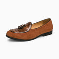Mocassins À Glands En Daim Avec Torsade En Cuir, coloris Marron, vue principale