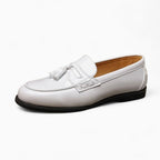 Mocassins À Gland Verni Blanc Pour Hommes, vue principale