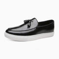 Mocassins À Gland En Cuir À Semelles Blanches Pour Hommes, coloris Noir, vue principale