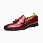 Mocassins À Gland Avec Effet Croco Pour Hommes, coloris Rouge, vue principale