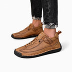 Chaussures En Cuir Décontractées Pour Hommes, coloris Marron, vue 3