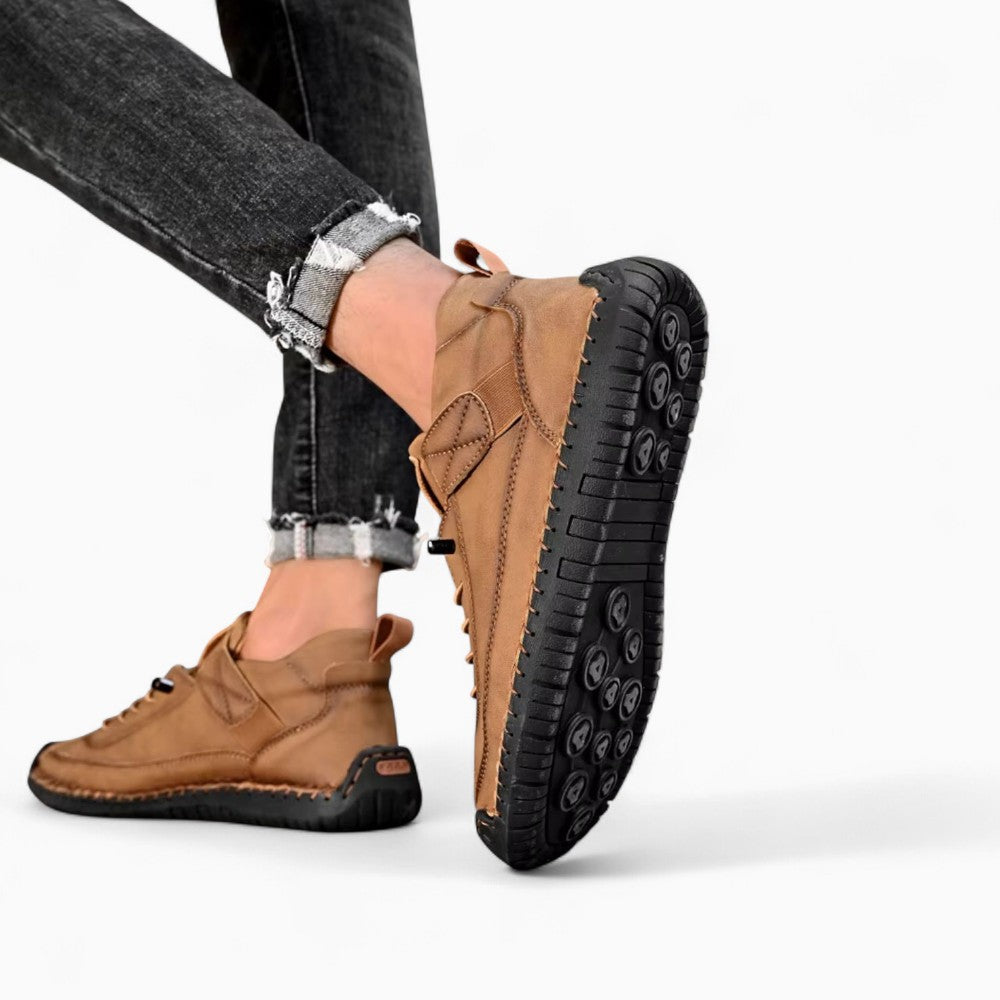 Chaussures En Cuir Décontractées Pour Hommes, coloris Marron, vue 4
