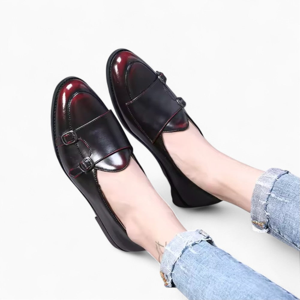 Mocassins Noirs Vernis À Bordures Rouges Pour Hommes, vue 2