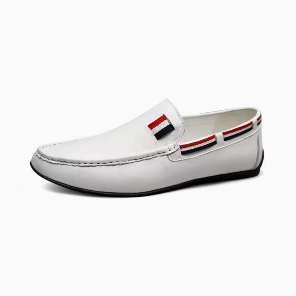 Mocassins Blancs Décontractés Effet Cuir Pour Hommes, vue principale