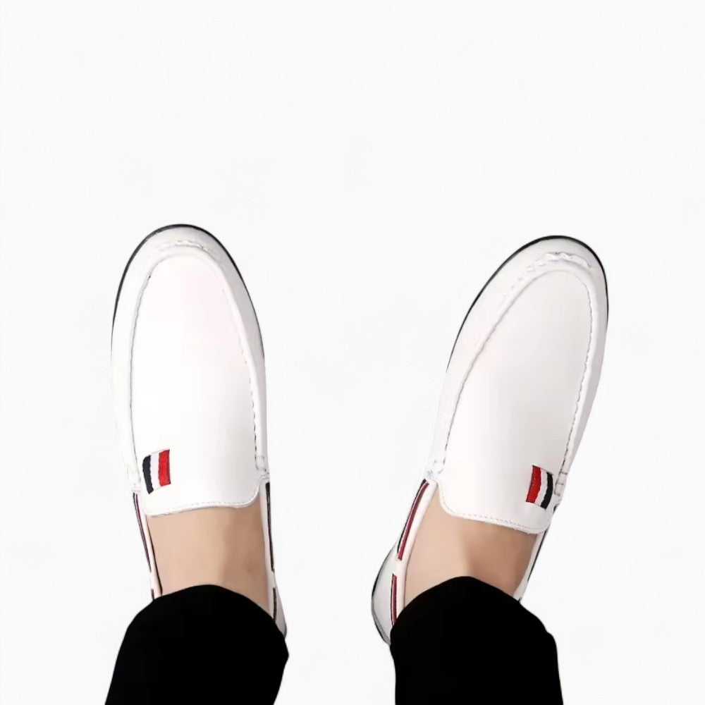 Mocassins Blancs Décontractés Effet Cuir Pour Hommes, vue 2