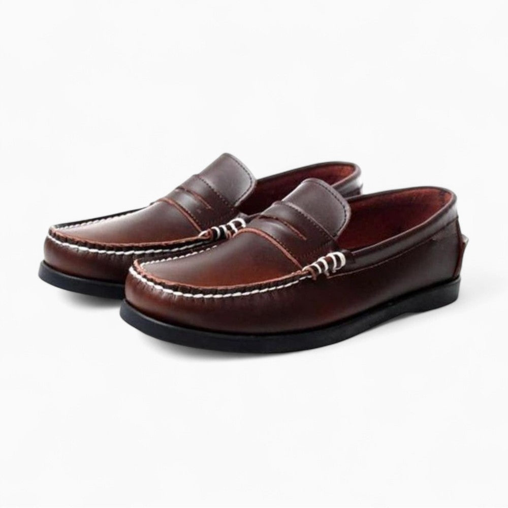 Mocassins Bateau Vintage Pour Homme, coloris Marron, vue 2