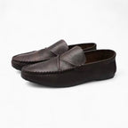Mocassins Bateau Vintage Effet Cuir Pour Homme, coloris Marron, vue principale