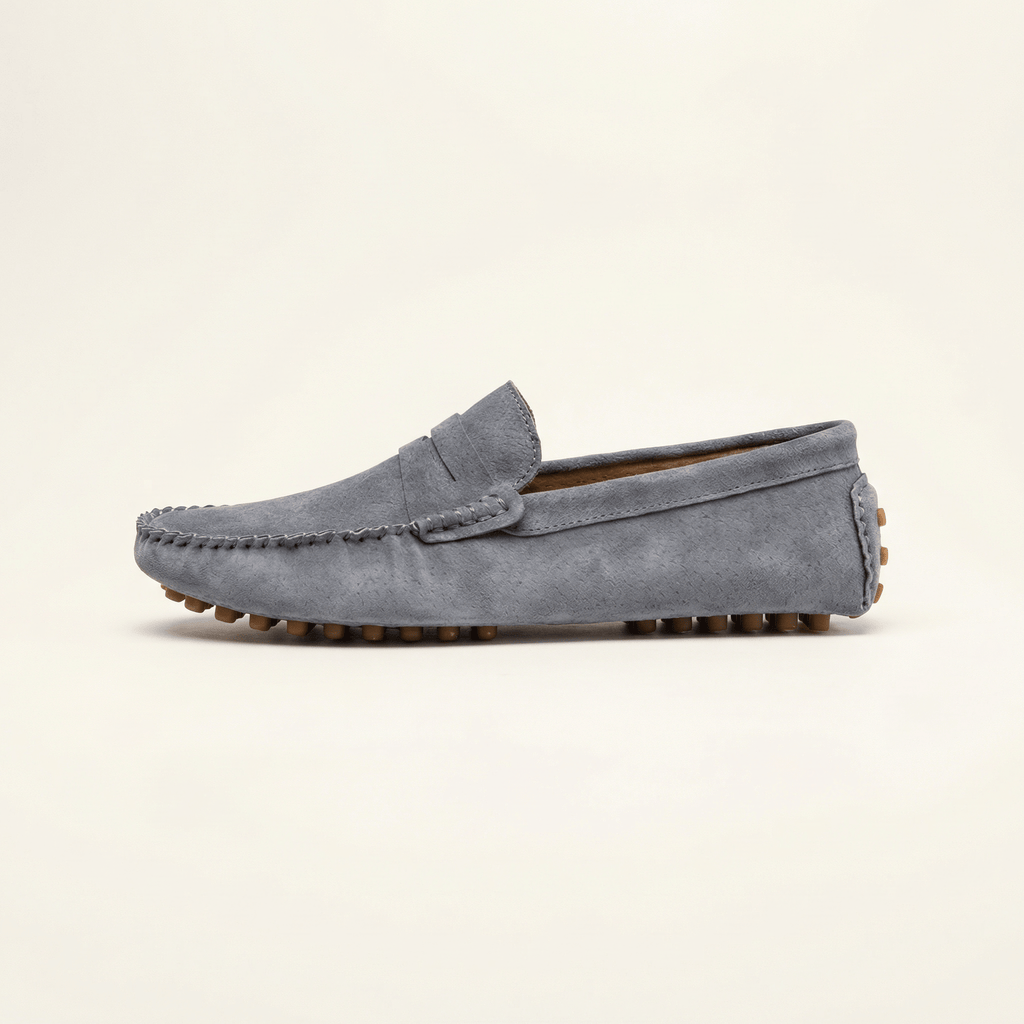 Mocassin à Picots en Daim, coloris Gris