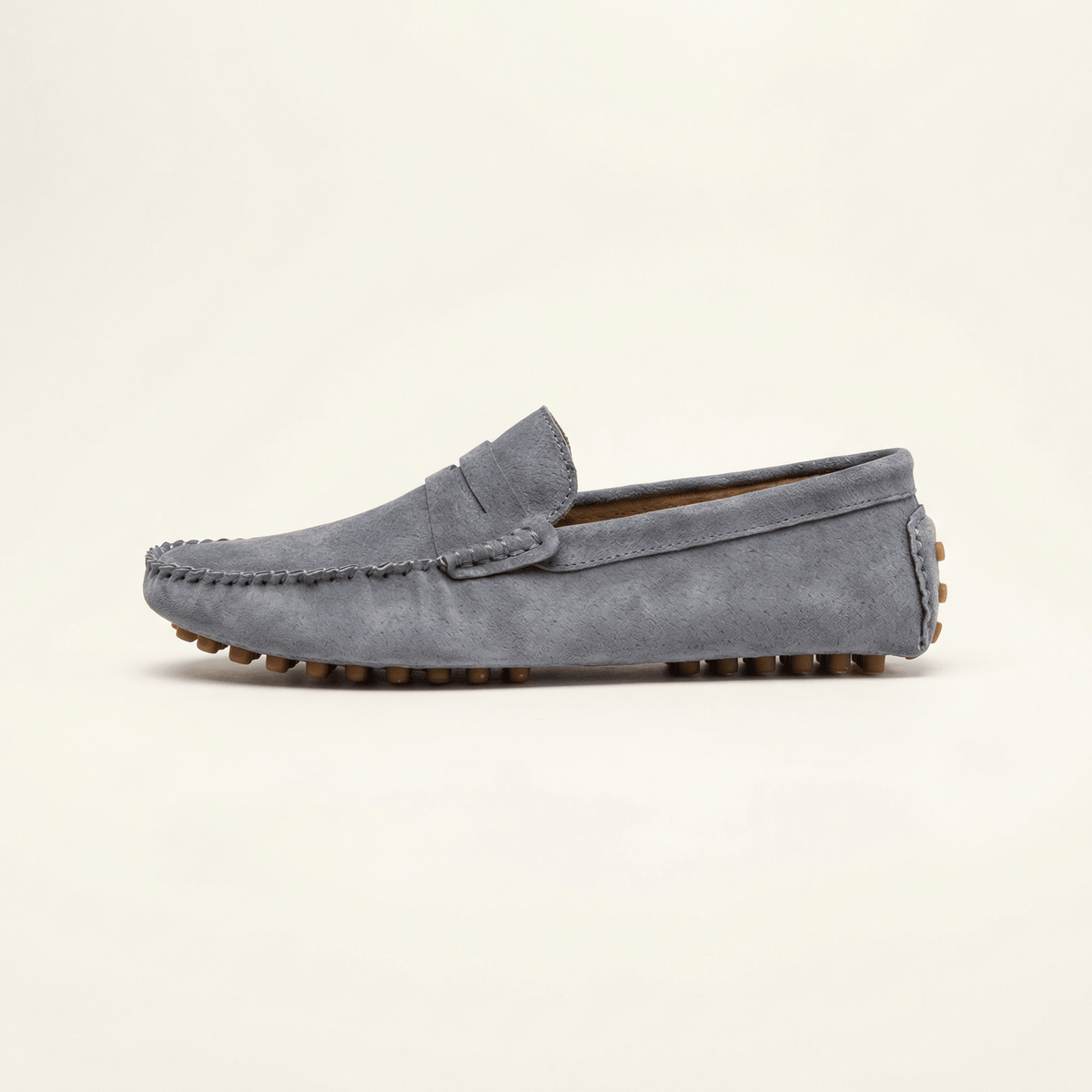 Mocassin à Picots en Daim, coloris Gris