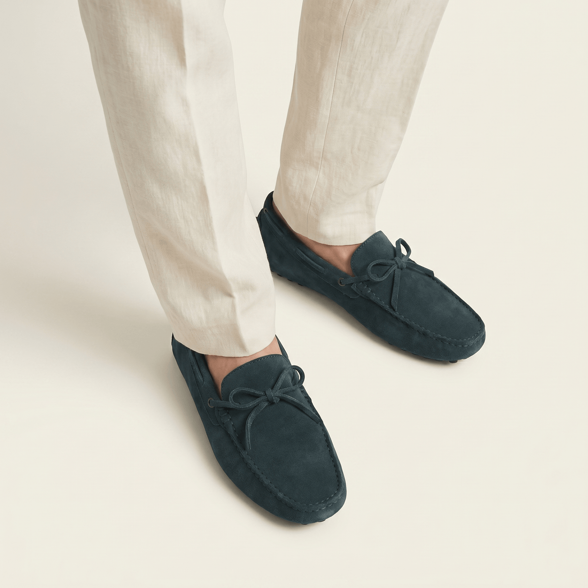 Mocassin à Picots en Daim avec Lacets Décoratifs, vue 4