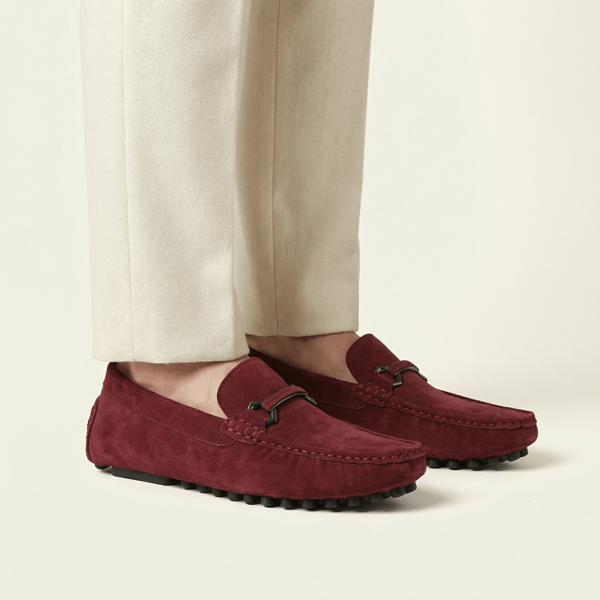 Mocassin à Picots en Daim avec Ornement Métallique, vue 6