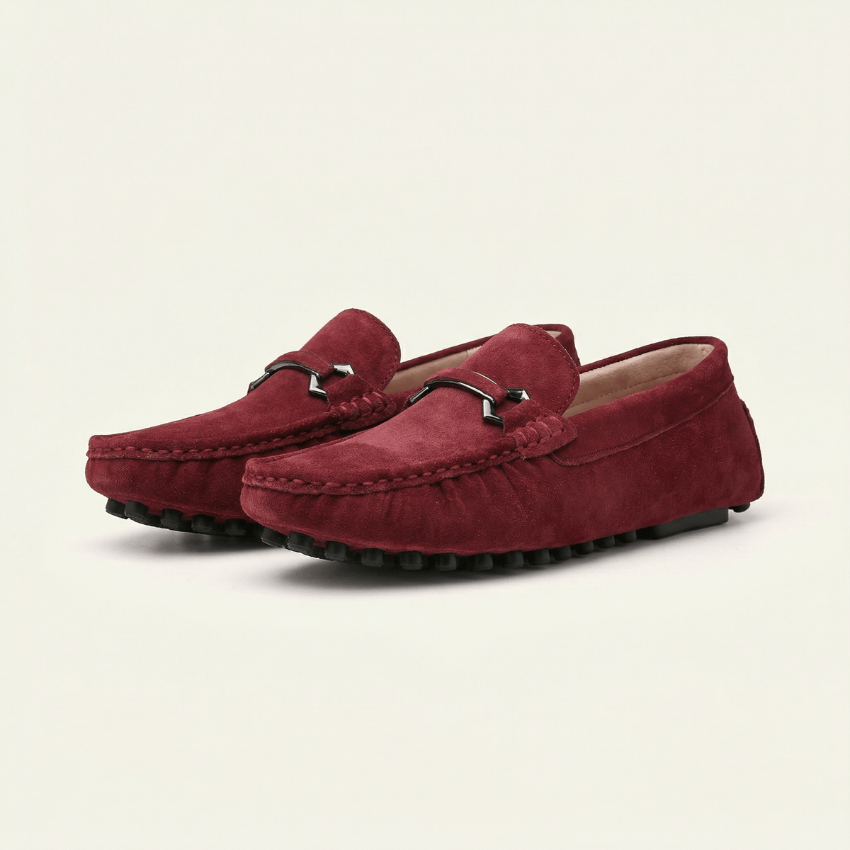 Mocassin à Picots en Daim avec Ornement Métallique, vue 5